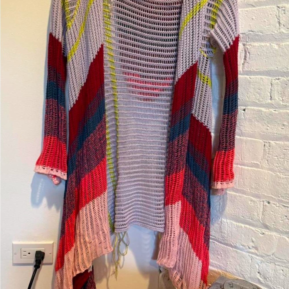 Vintage Havana Colorful Chevron Knit Cardigan